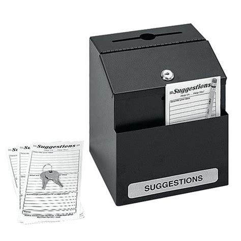 safco locking steel suggestion box black 4232bl|safco suggestion card box.